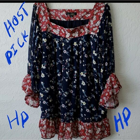 Nwt Suzanne Betro Twin Print Tunic lined 1x - Picture 2 of 9